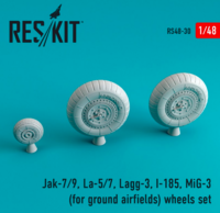 Jak-7/9, La-5/7, Lagg-3, I-185, Mig-3  for ground airfields wheels set